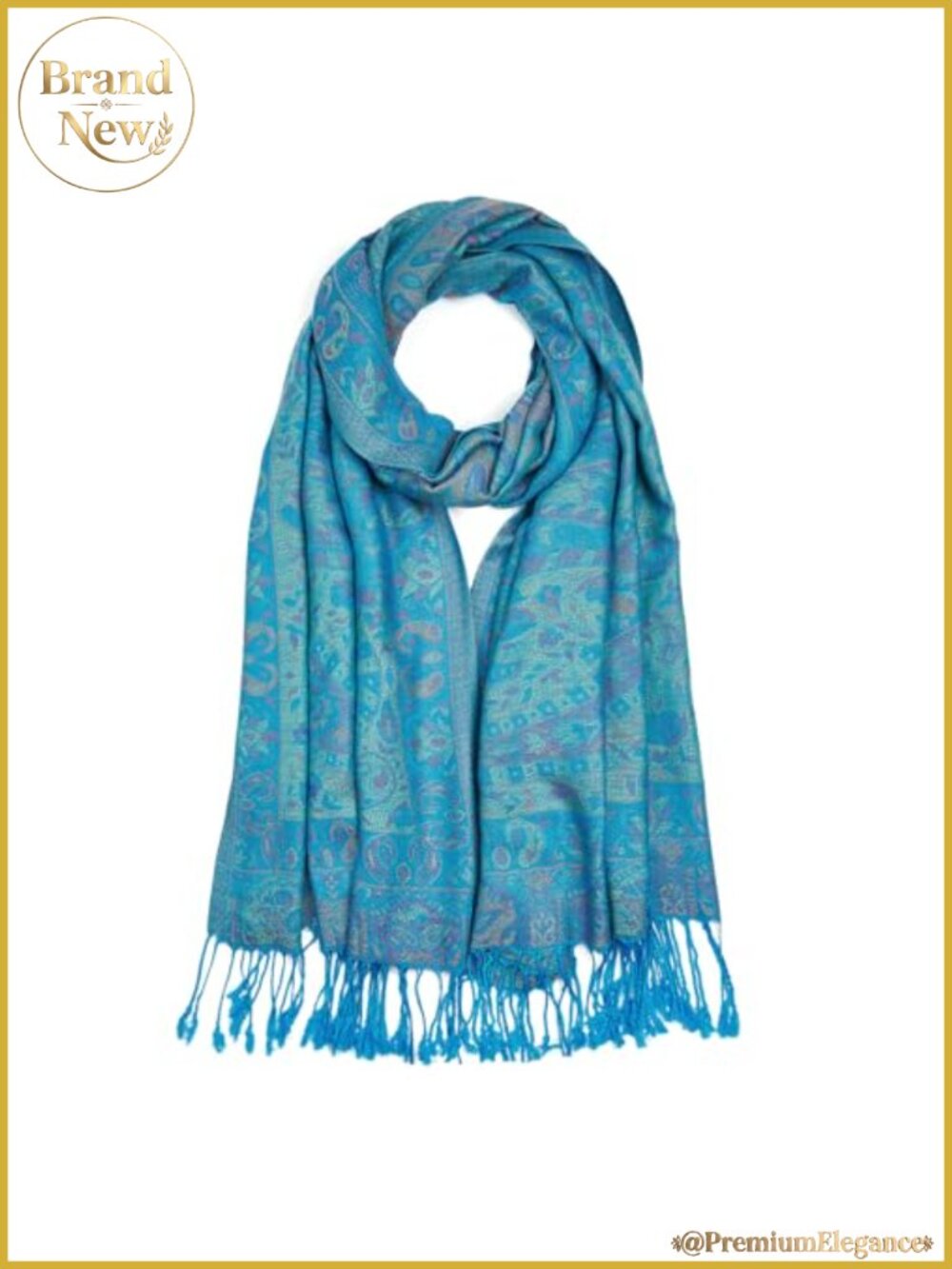 Reversible Paisley Pashmina Shawl Wrap Fringe Viscose Acrylic Silk Blend